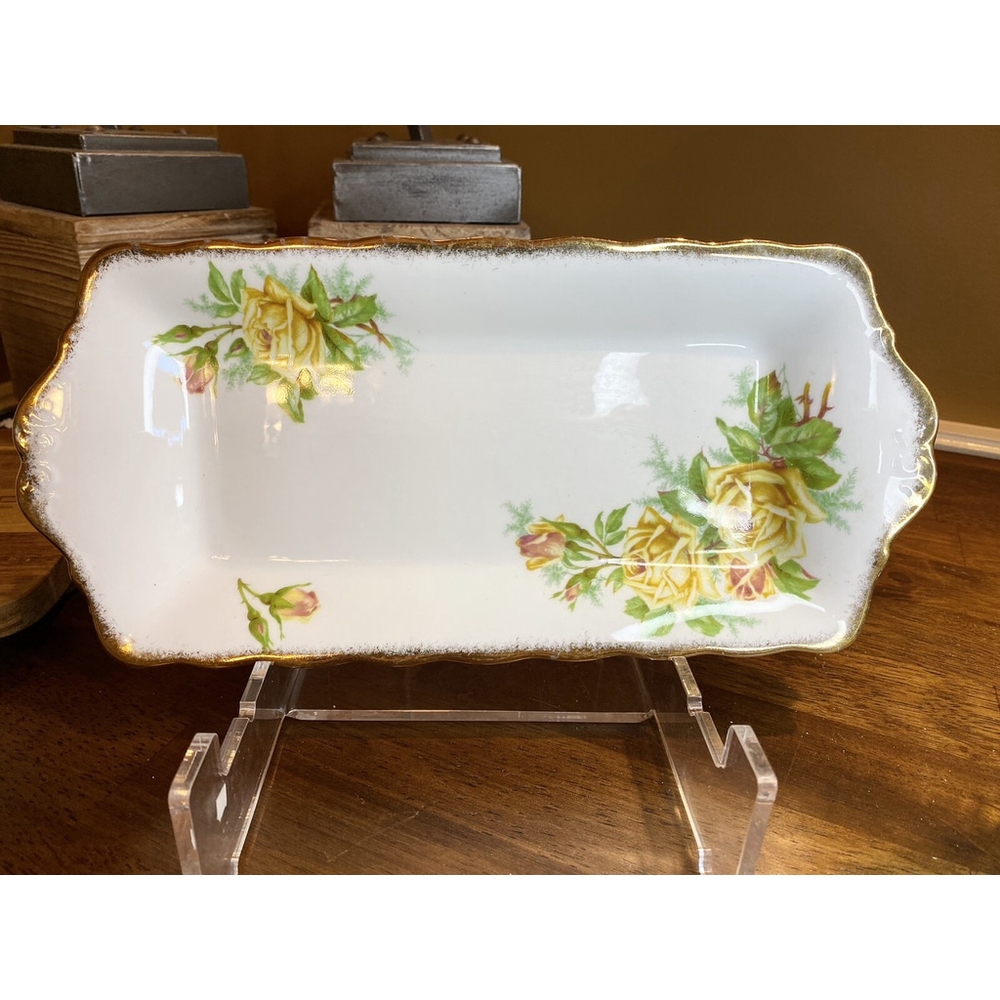 Royal Albert Tea Rose Yellow Tray Bone China Rectangular 1940s
